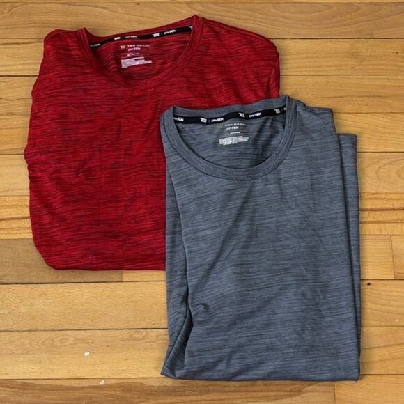 Tek Gear T shirts Medium Bunde of 2 red, gray athletic workout gym - Picture 1 of 6